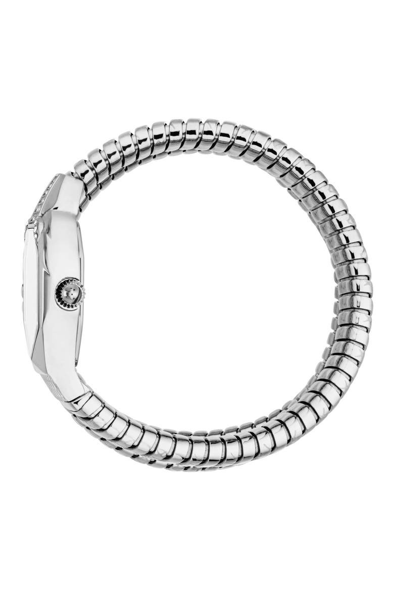 Snake Wraparound Bracelet Watch, 22mm x 34.5mm, Alternate, color, SILVER/ SILVER