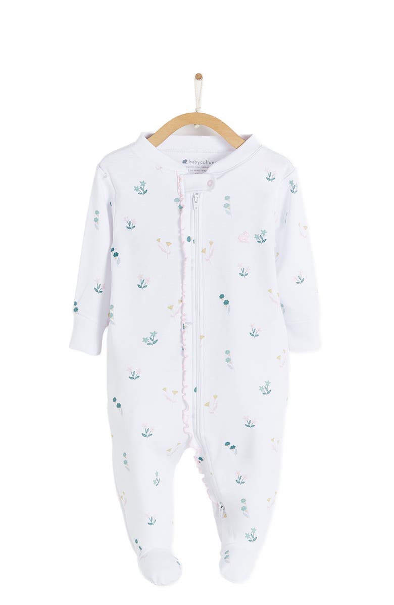 Babycottons Premium Peruvian Pima Cotton Mila Zip Footed Pajama for Infant, Main, color, Pink