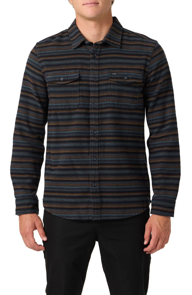 O'Neill Richmond Flannel Button-Up Shirt, Main, color, Graphite
