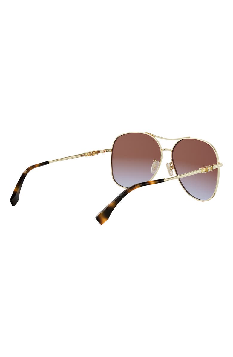 Fendi graphy 61mm Gradient Pilot Sunglasses, Alternate, color, Shiny Endura Gold / Bordeaux