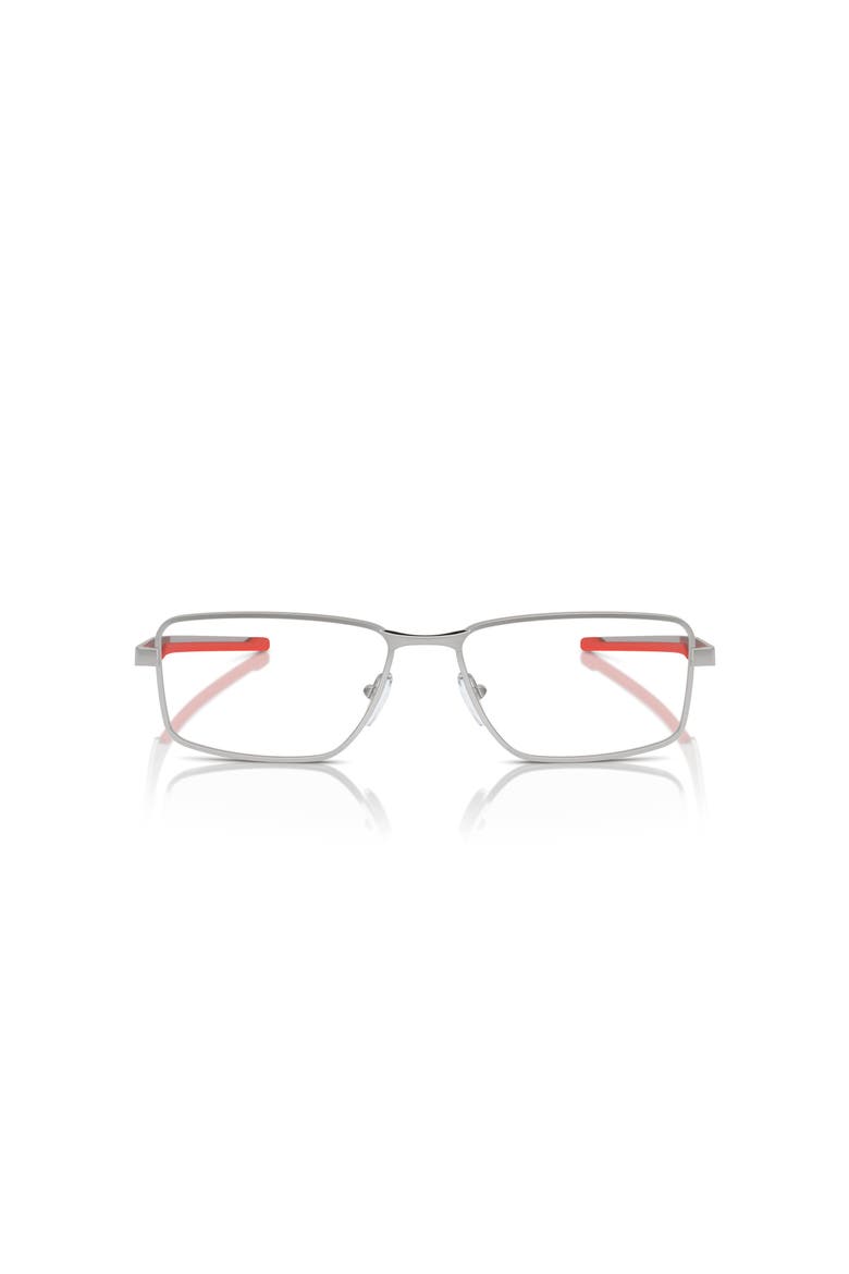 57mm Rectangle optical glasses, Alternate, color, Silver/ Red