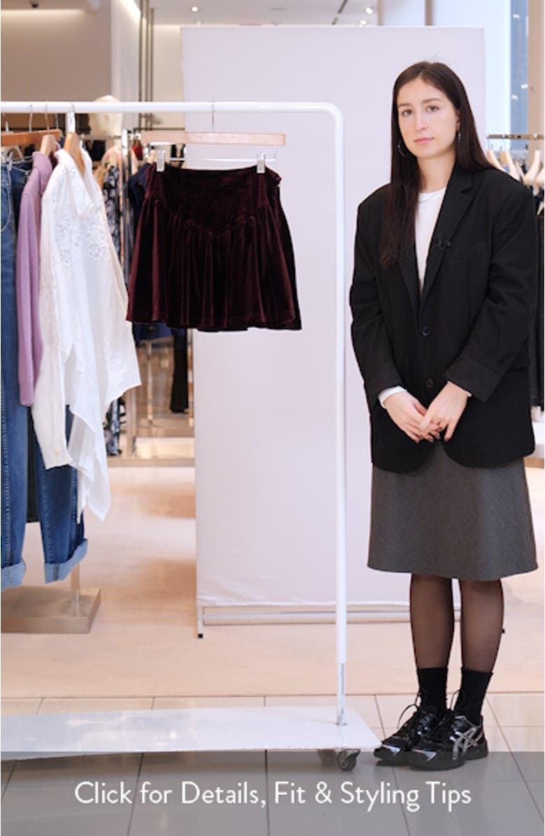 Jayla Drop Waist Velvet Miniskirt, sales video thumbnail