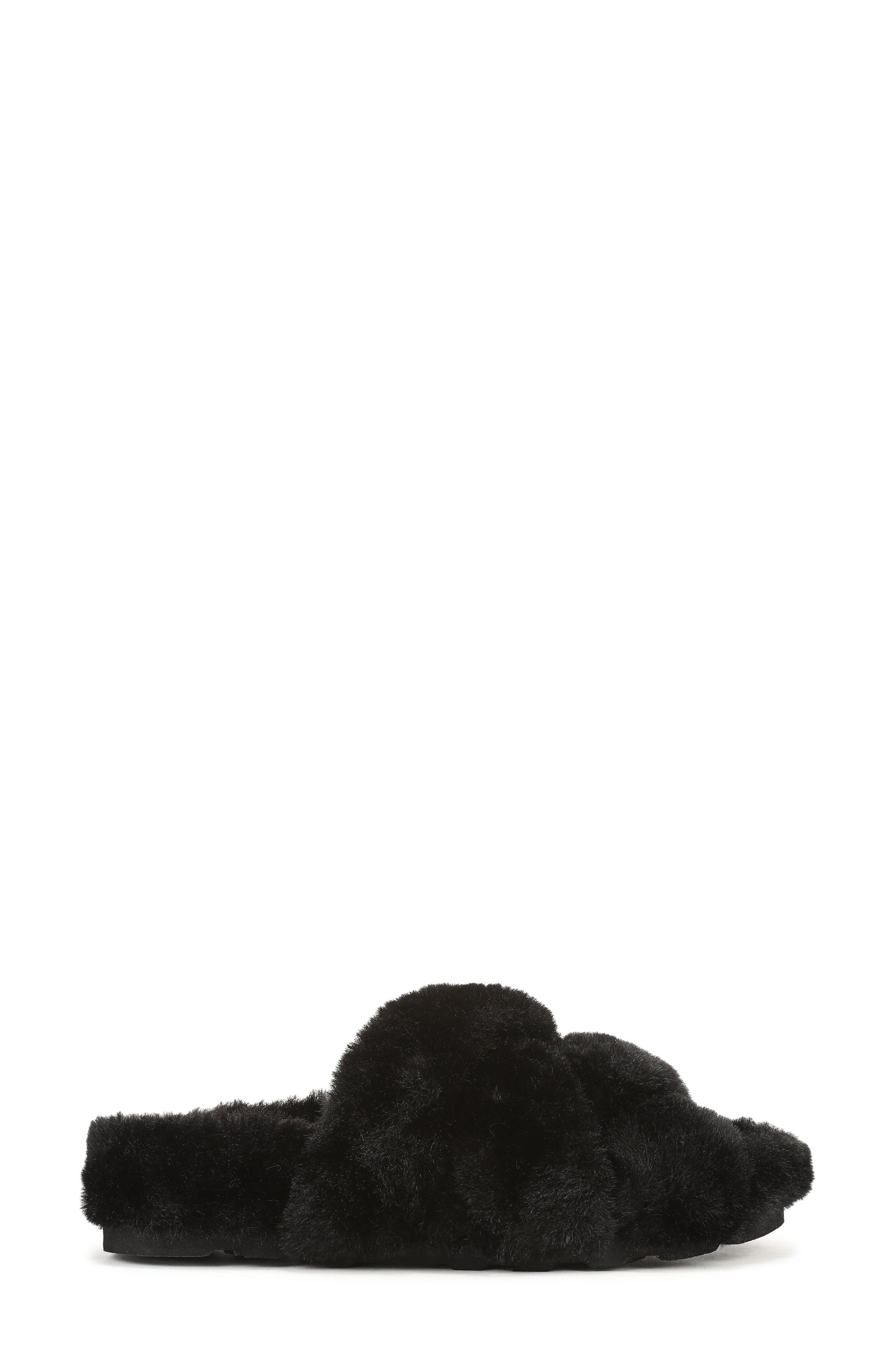 Peppa Faux Fur Slipper, Alternate, color, BLACK