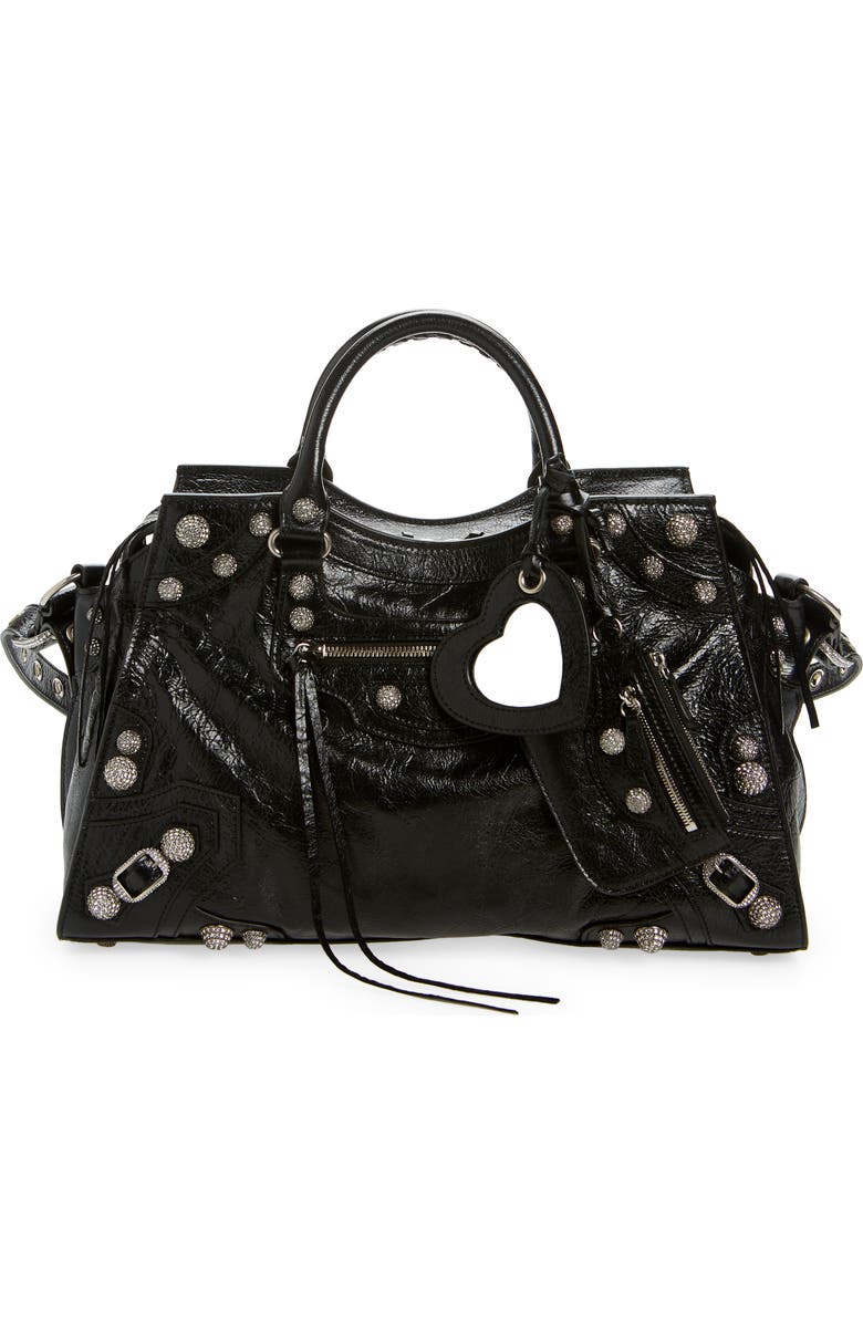 Balenciaga Neo Cagole Leather Satchel, Main, color,