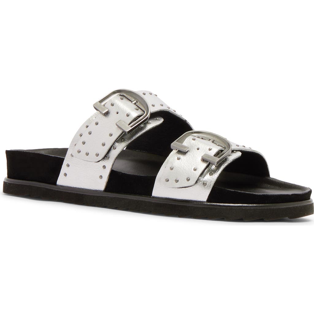 Frankie4 Deon Buckle Sandal In Silver Stud