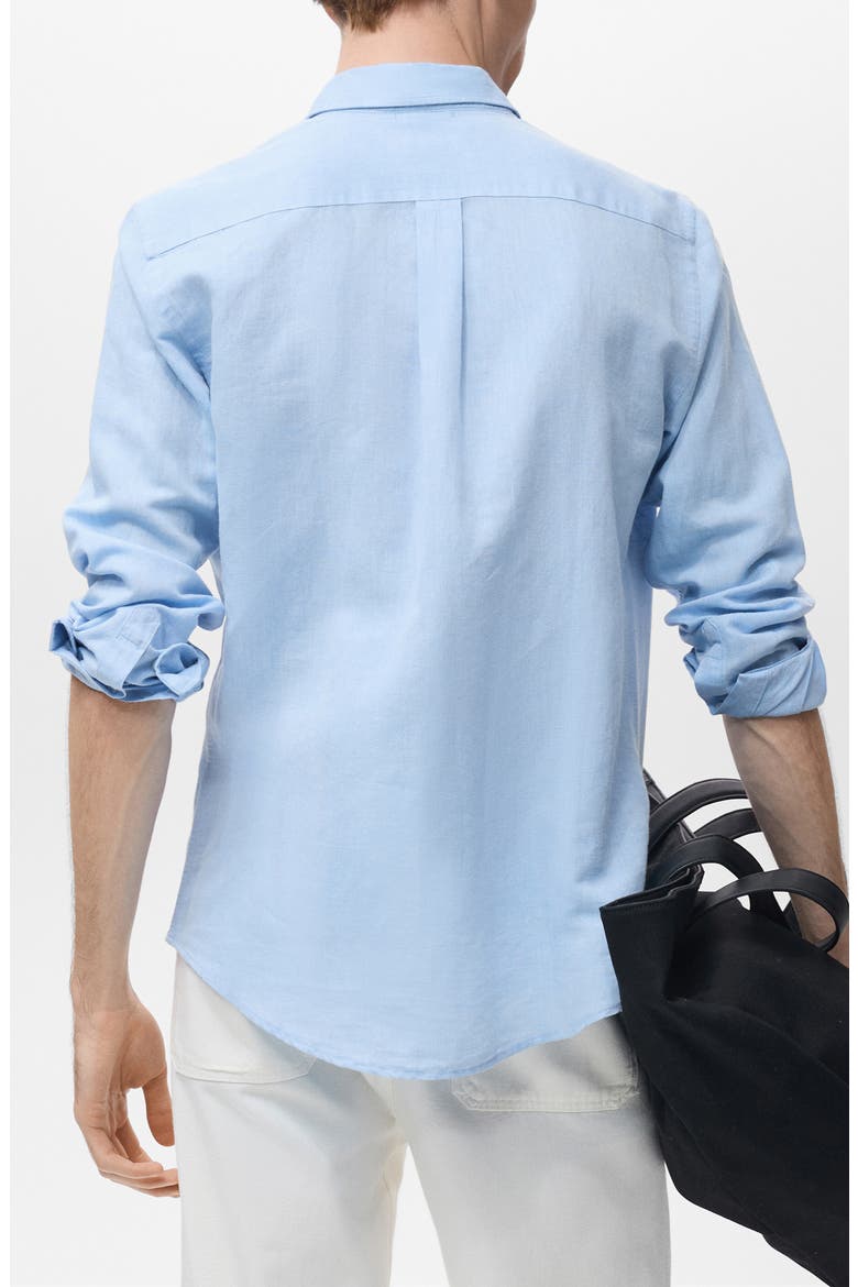 Classic Fit Linen & Cotton Button-Up Shirt, Alternate, color, SKY BLUE