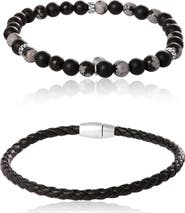 Lucky Brand Stretch Bead & Magnetic Cord Bracelet Set - 2 Piece