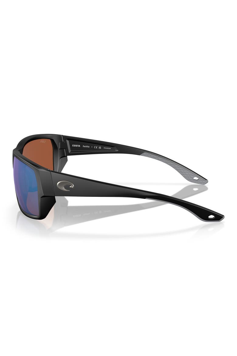 Tailfin 60mm Polarized Sunglasses, Alternate, color, BLACK/ GREEN MIRROR
