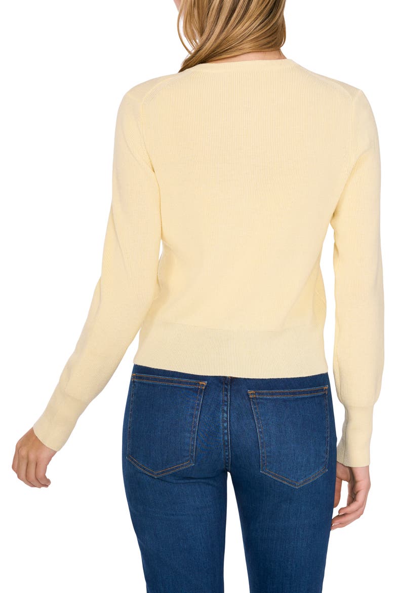 Crewneck Cardigan, Alternate, color, LEMON DROP