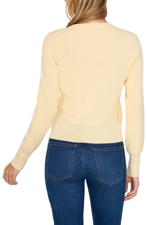 Cece Crewneck Cardigan In Lemon Drop