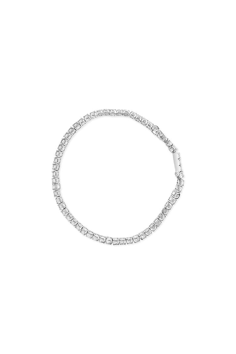 Silver 1.0 Cttw Diamond Collar Line Link Bracelet - Size 7.25" Inches, Alternate, color, White