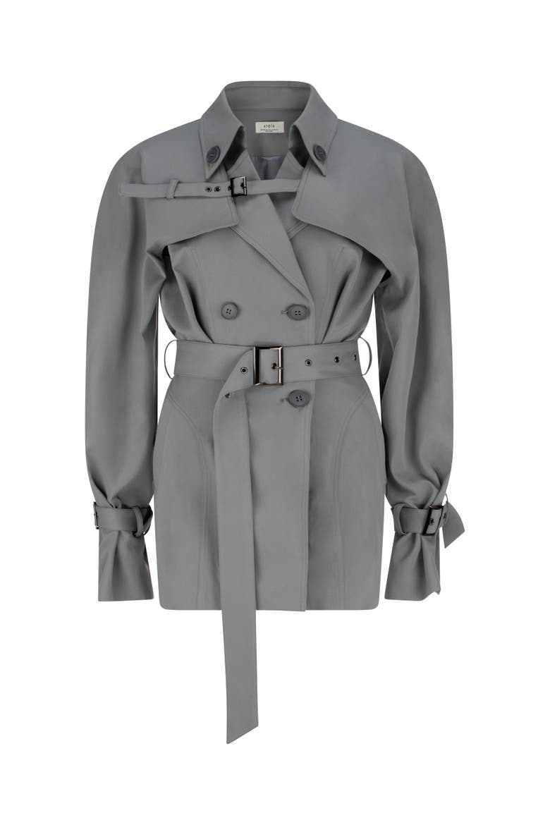 Celeste Trench Dress, Alternate, color, Slate Grey