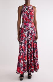 Givenchy Print Fluid Cutout Dress