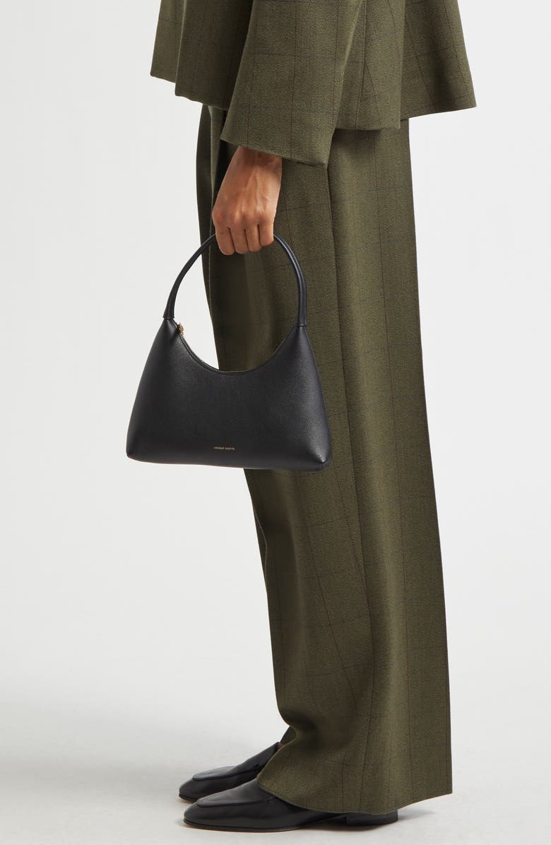 Mansur Gavriel Mini Candy Leather Hobo Bag, Alternate, color, Black