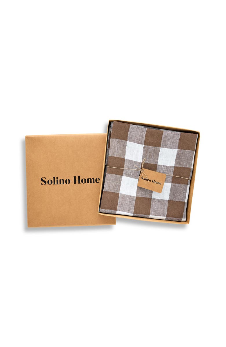 Solino Home Linen Tablecloth - Buffalo Check, Alternate, color, Coco Brown And White