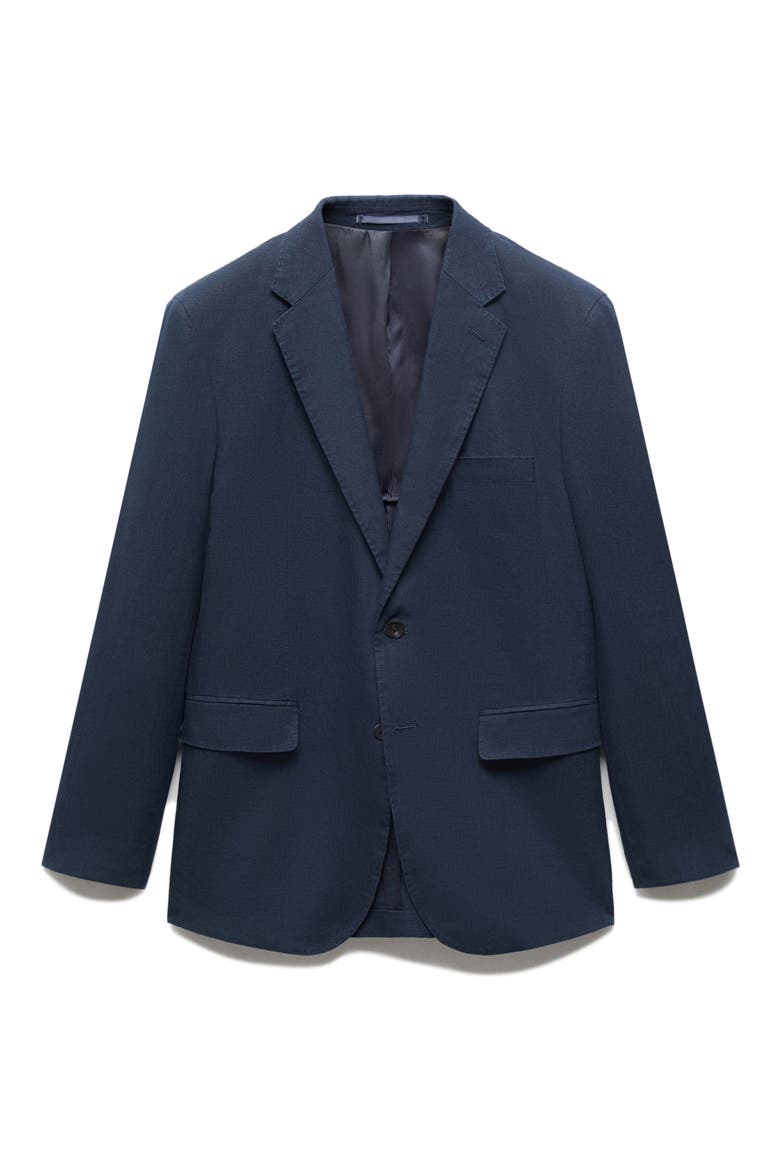 Slim Fit Linen Sport Coat, Main, color, DARK NAVY