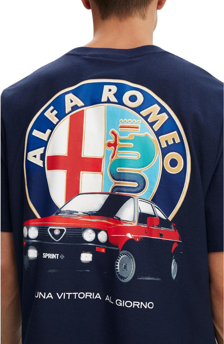 Cotton On Men's Cropped Fit Alfa Romeo T-Shirt, Alternate, color, Lcn Alf Indigo  Alfa Romeo -