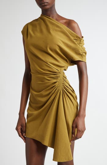 Poppy Ruched One-Shoulder Dress
