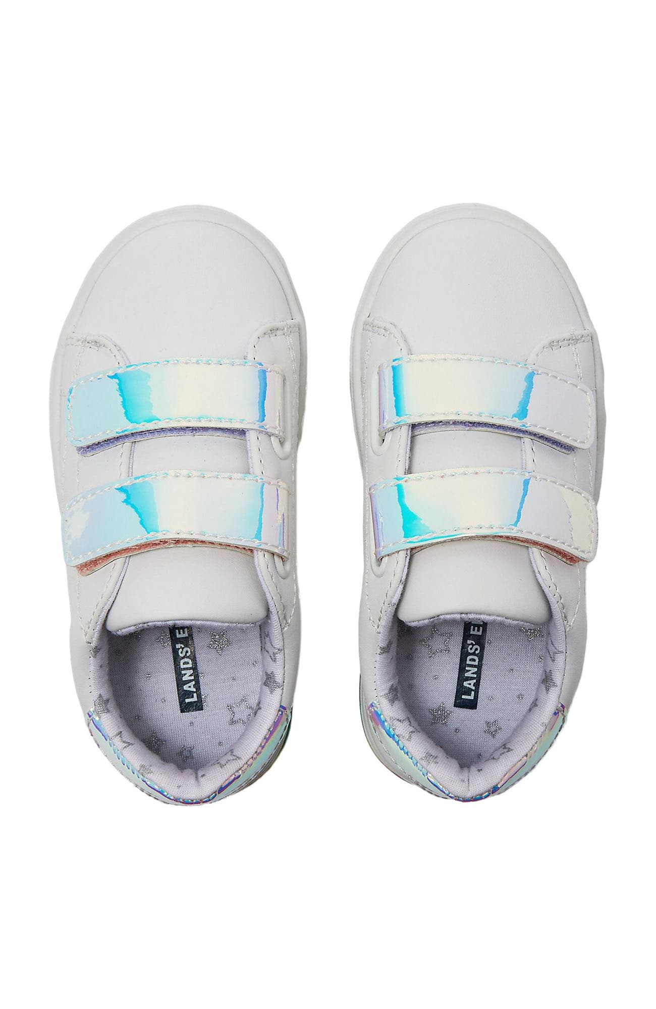 Lands
 End Toddlers Easy On Sneakers, Alternate, color, White