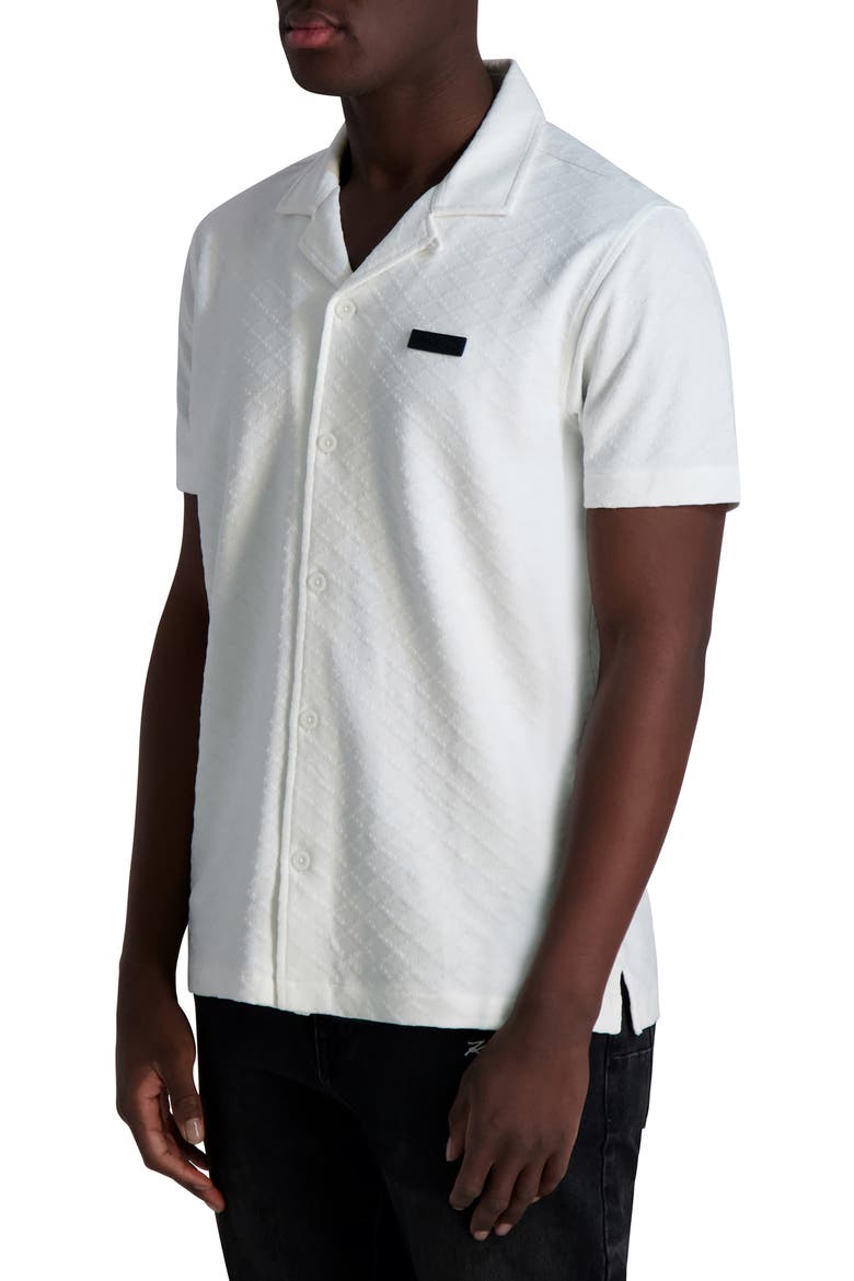 Diamond Knit Camp Shirt, Alternate, color, WHITE