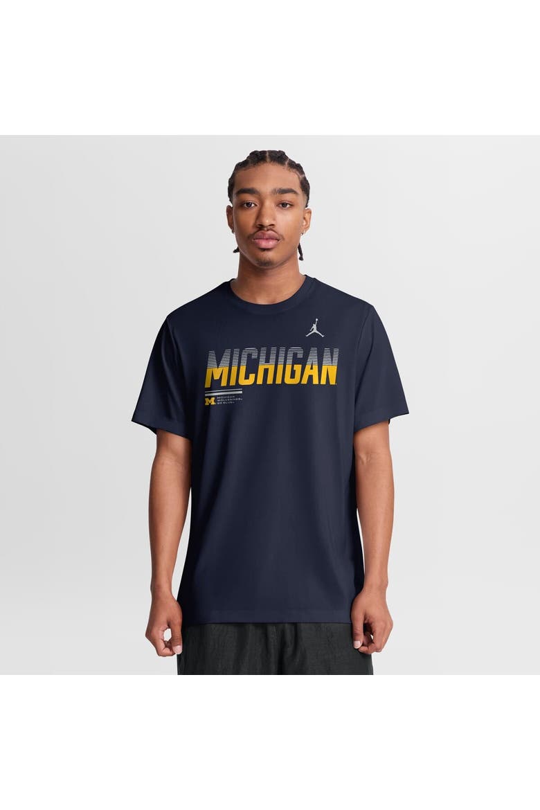 Men's Jordan Brand Navy Michigan Wolverines Sideline Legend Dri-FIT T-Shirt, Main, color, Navy