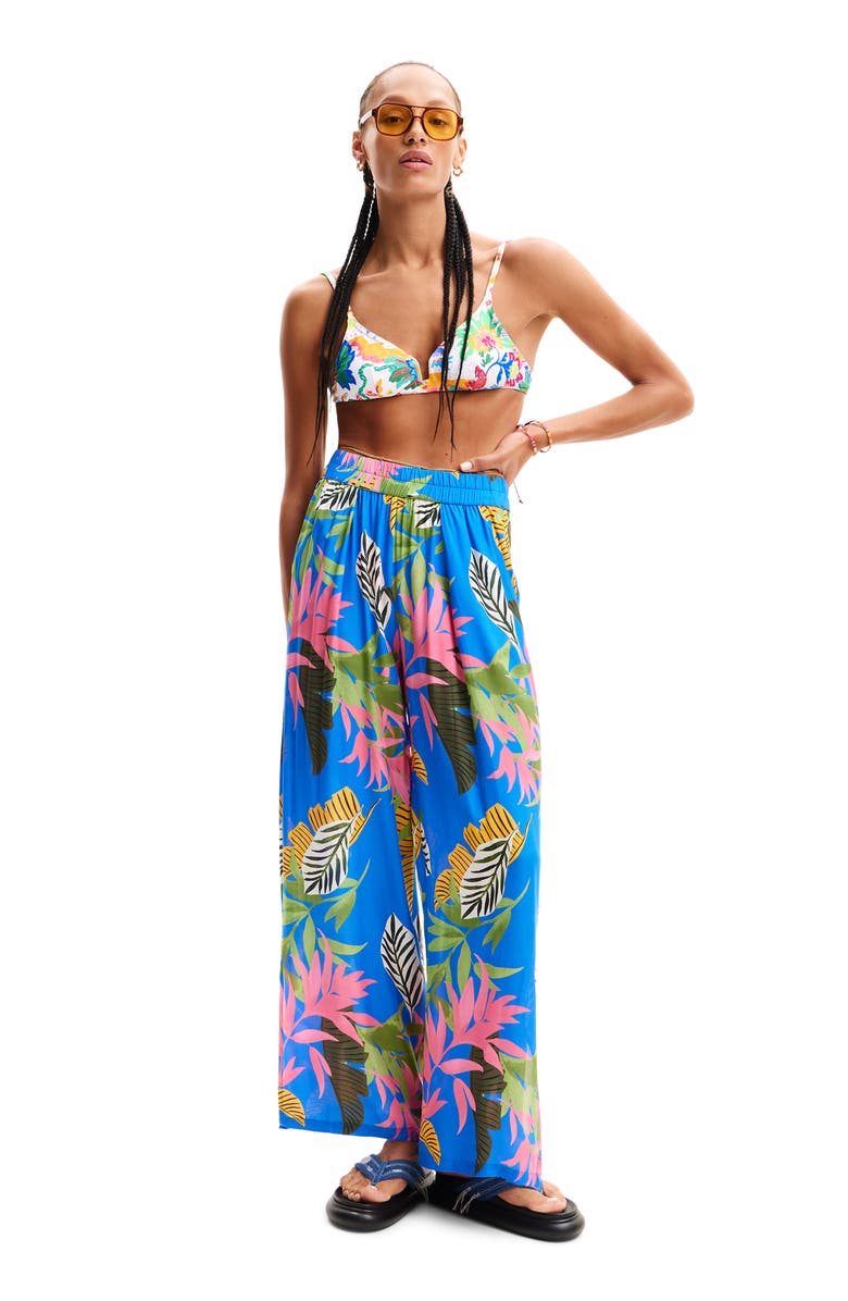 Desigual Tropical Wide Leg Trousers, Alternate, color,