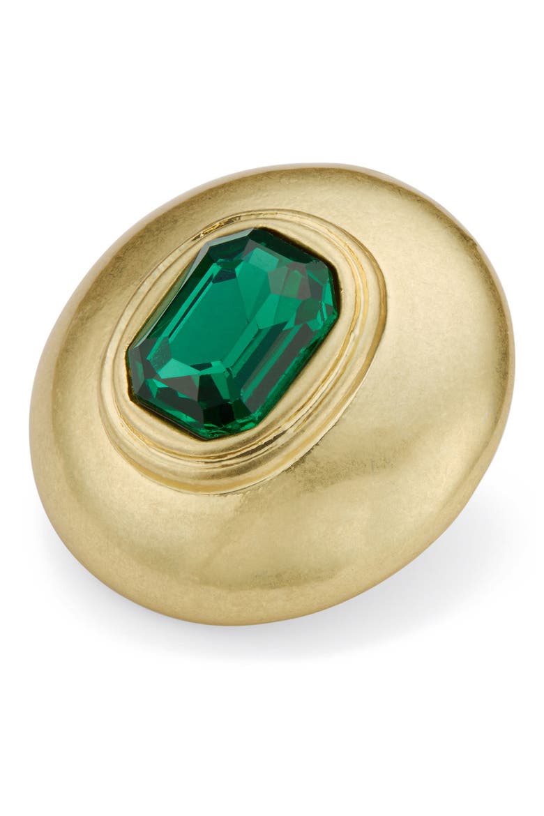 Crystal Button Stud Earrings, Alternate, color, GREEN