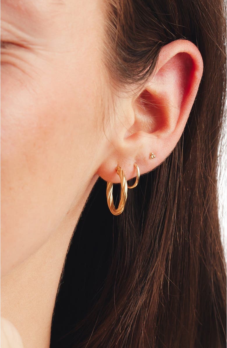 MADE BY MARY 14k Trinity Stud Earring, Alternate, color, 14K Solid Gold - Pair