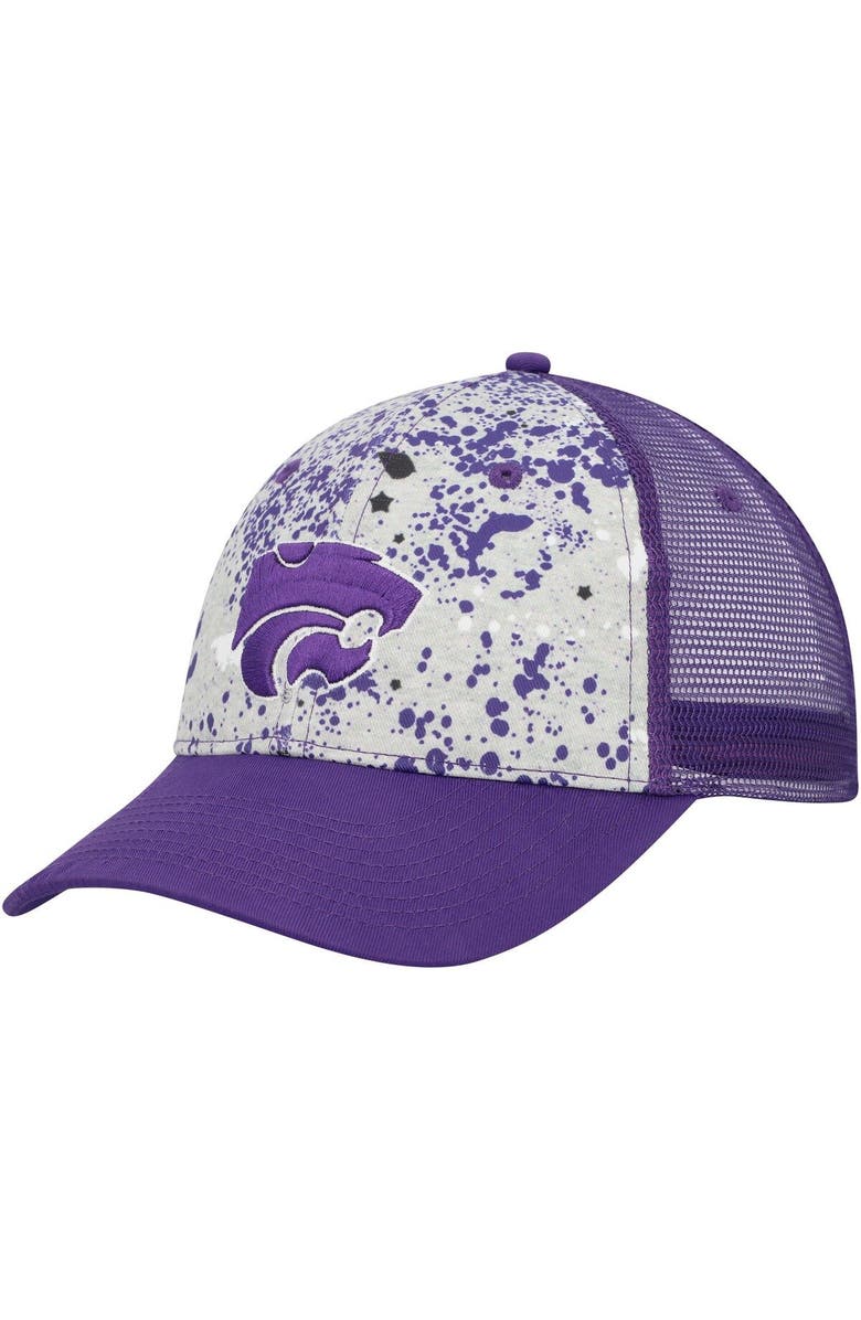 COLOSSEUM Men's Colosseum Gray/Purple Kansas State Wildcats Love Fern Trucker Snapback Hat, Main, color, Gray