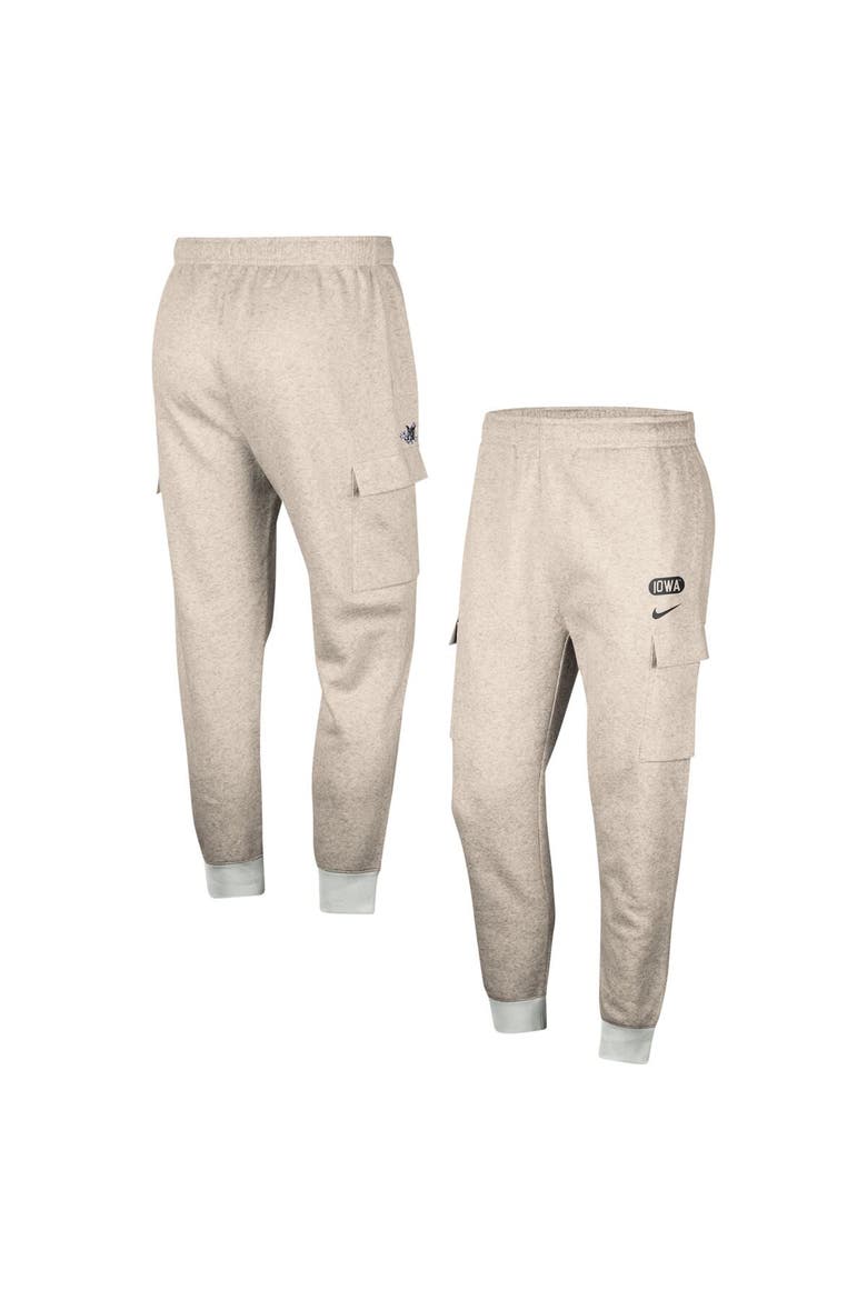 Men's Nike Oatmeal Iowa Hawkeyes Club Cargo Jogger Pants, Main, color, Heather Gray