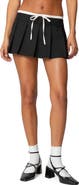 EDIKTED Contrast Drawstring Pleated Miniskirt