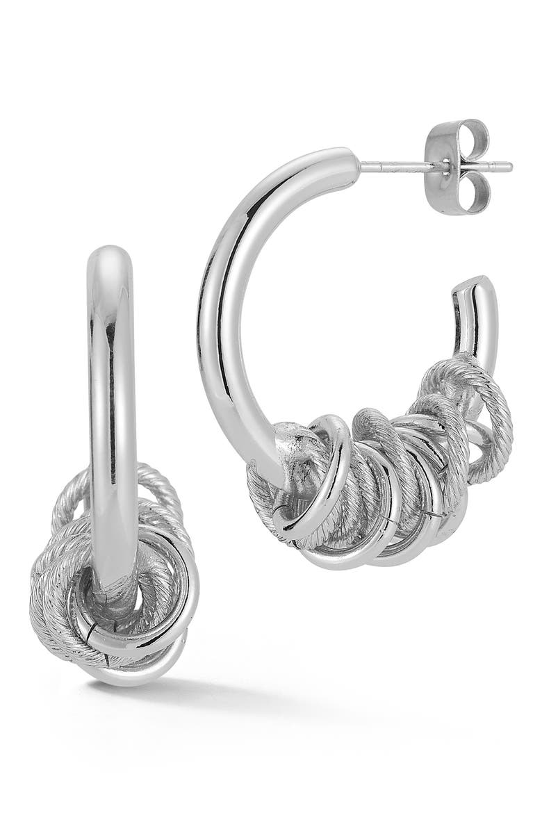 Multi Ring Hoop Earrings, Main, color, SILVER