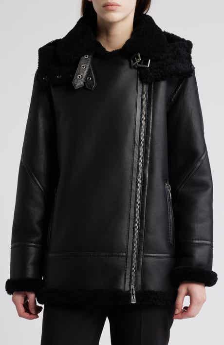HiSO Martina Genuine Shearling Coat with Removable Hood