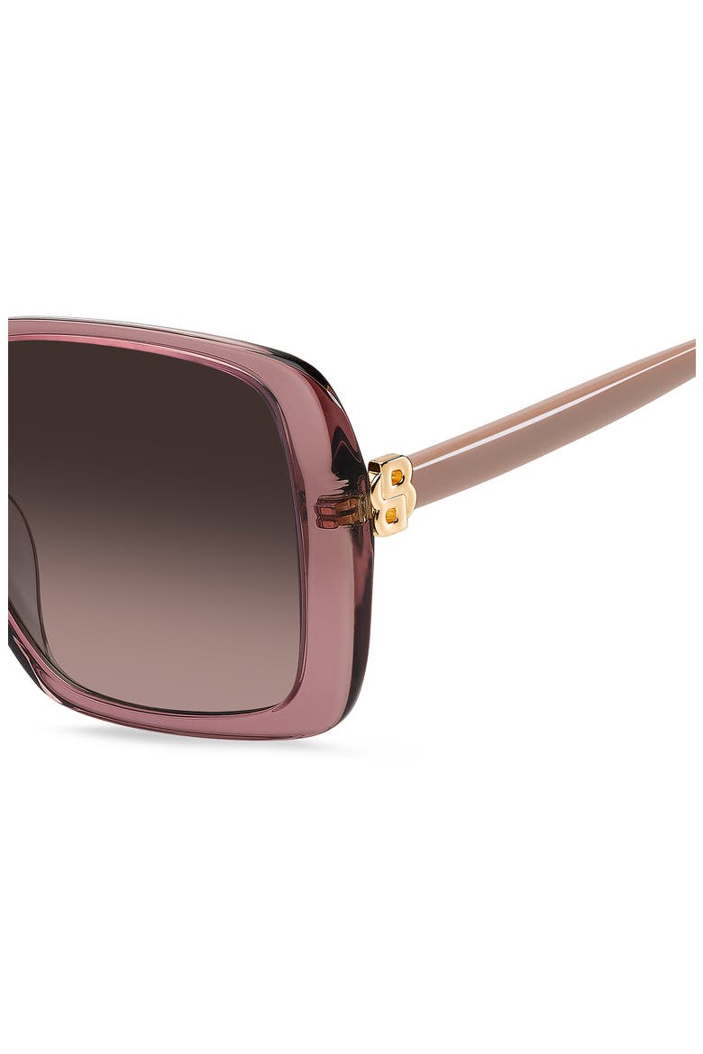 57mm Sunglasses, Alternate, color, BURGUNDY NUDE/ BROWN SF