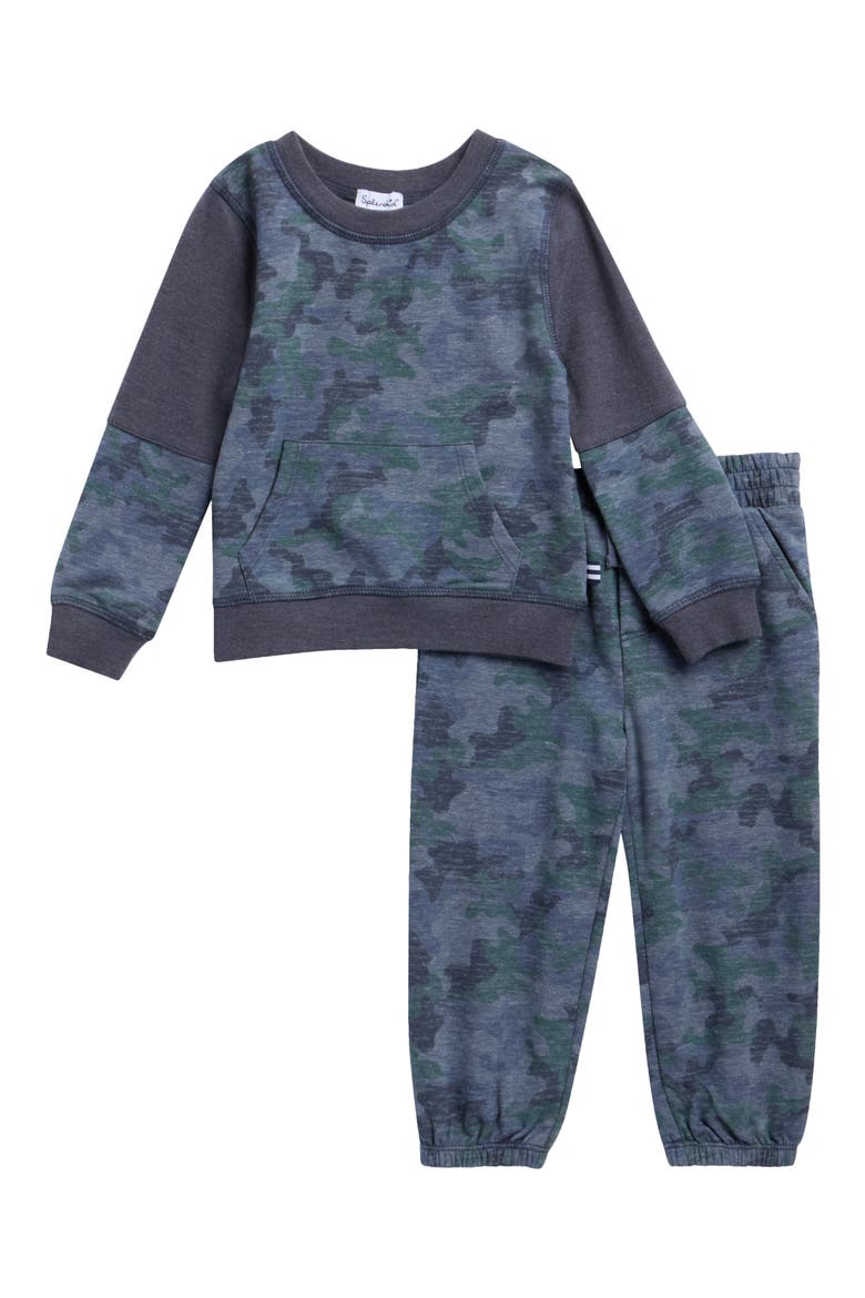 Kids' Scenic Route Sweatshirt & Joggers Set, Main, color, BLUE CAMO