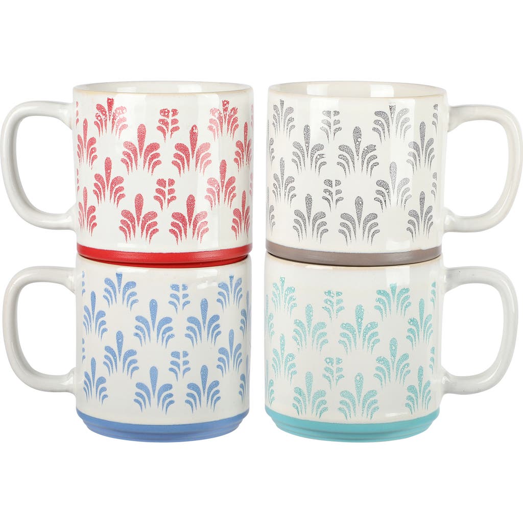 Gibson Home Morning Mist 4 Piece 18 Ounce Stoneware Mug Set In Multi