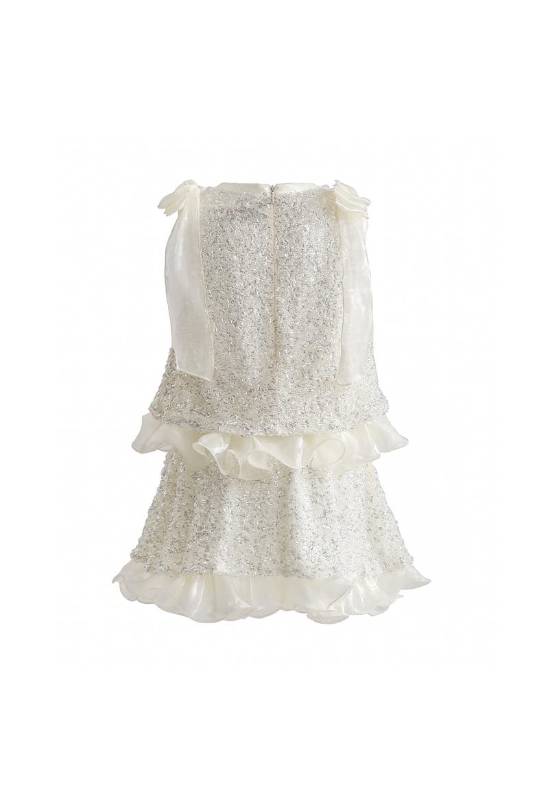 Althea Glitter Ruffle Skirt Set, Alternate, color, Ivory