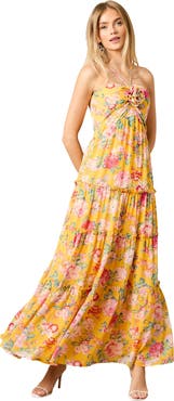 Oasis Rosette Detail Halterneck Midi Dress