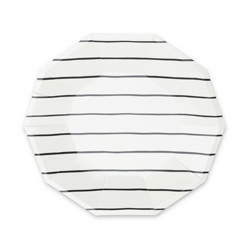 Daydream Society Frenchie Striped Large Plates In Ink