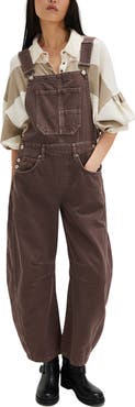 Free People Good Luck Denim Overalls
