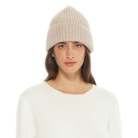 Pure Cashmere Ribbed Hat