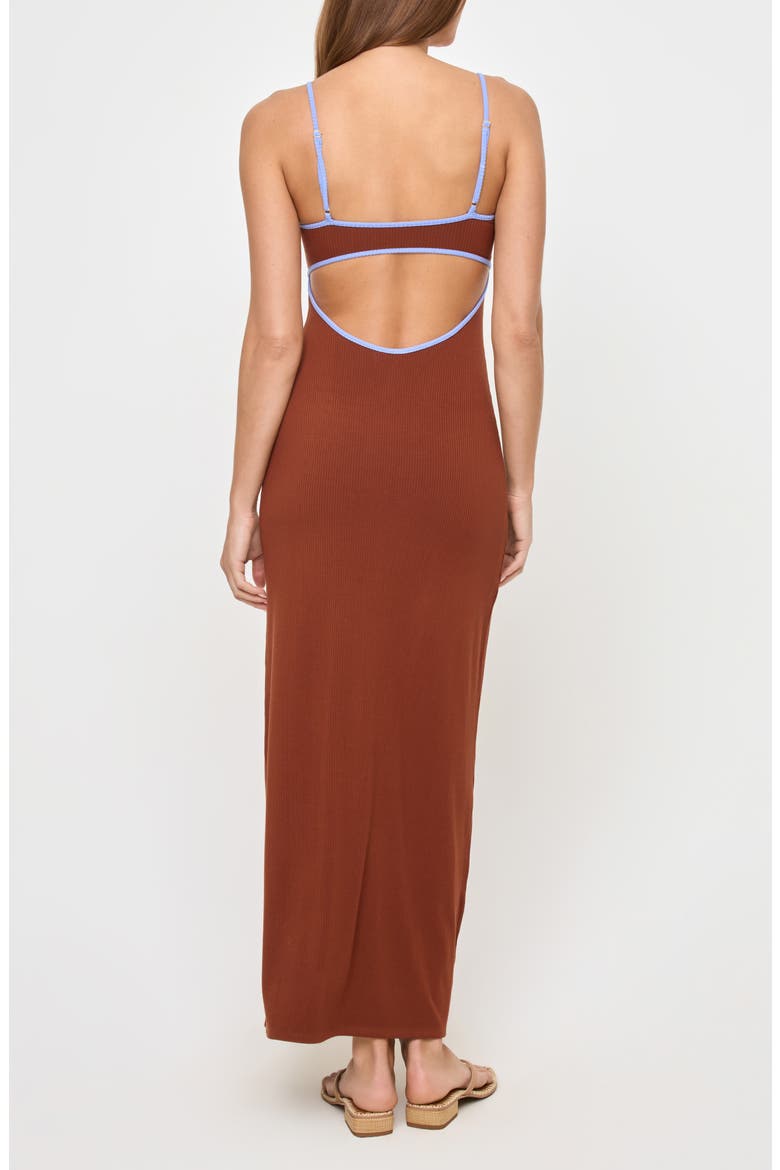 Jordana Knit Cover-Up Maxi Dress, Alternate, color, TOBACCO/ VERI PERI