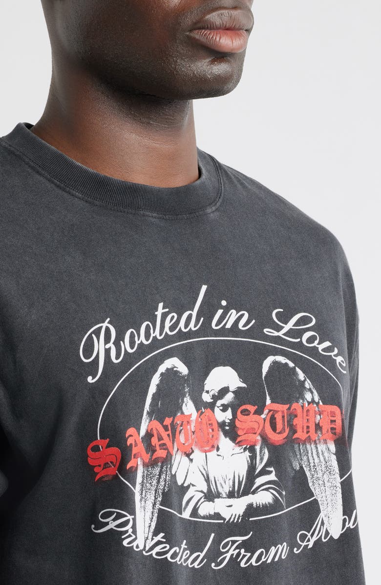 SANTO STUDIO Rooted In Love Drappo Graphic T-Shirt, Alternate, color, Grey