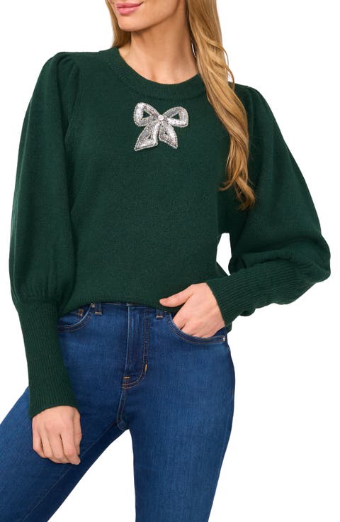 Sequin Bow Detail Sweater