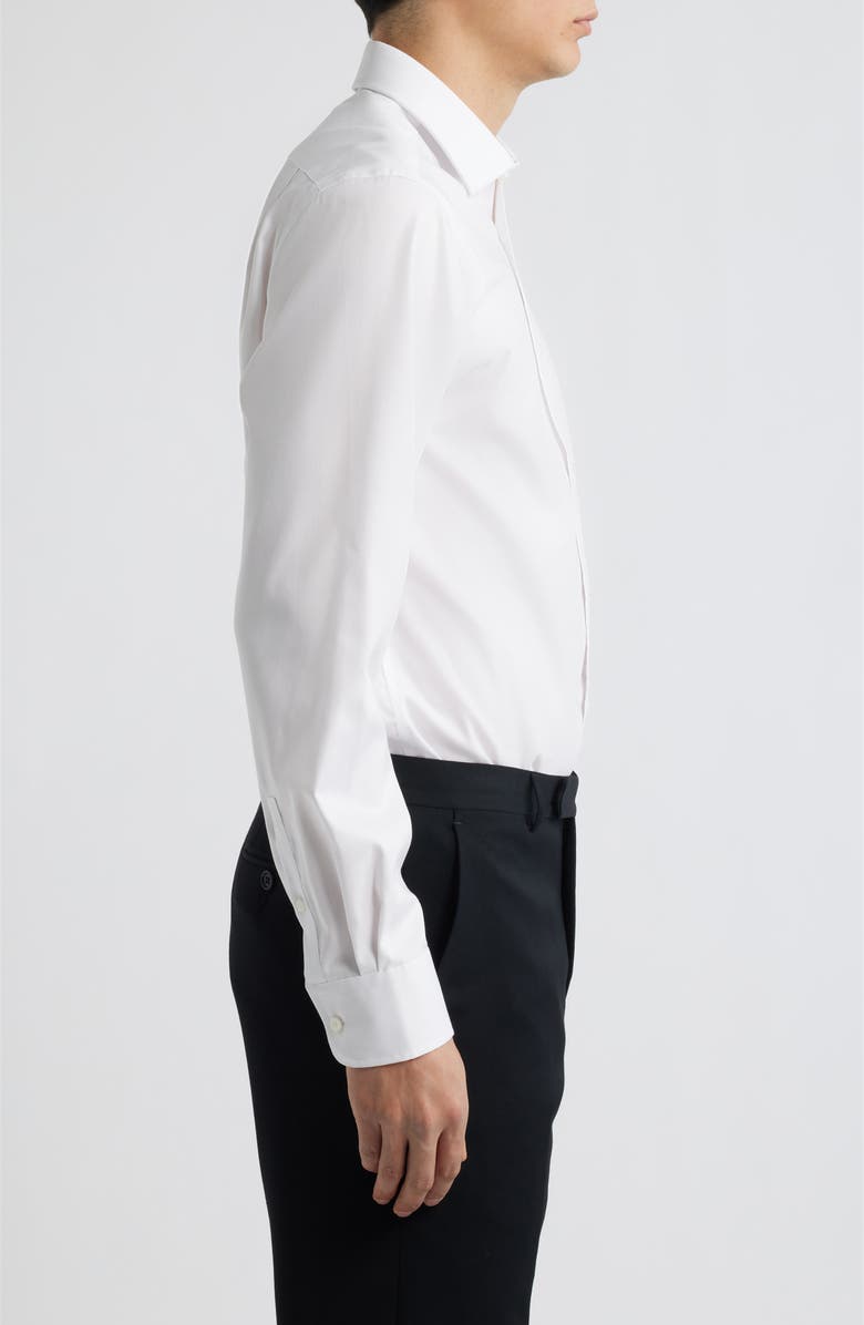 Hickey Freeman Modern Fit Pima Cotton Dress Shirt, Alternate, color, White