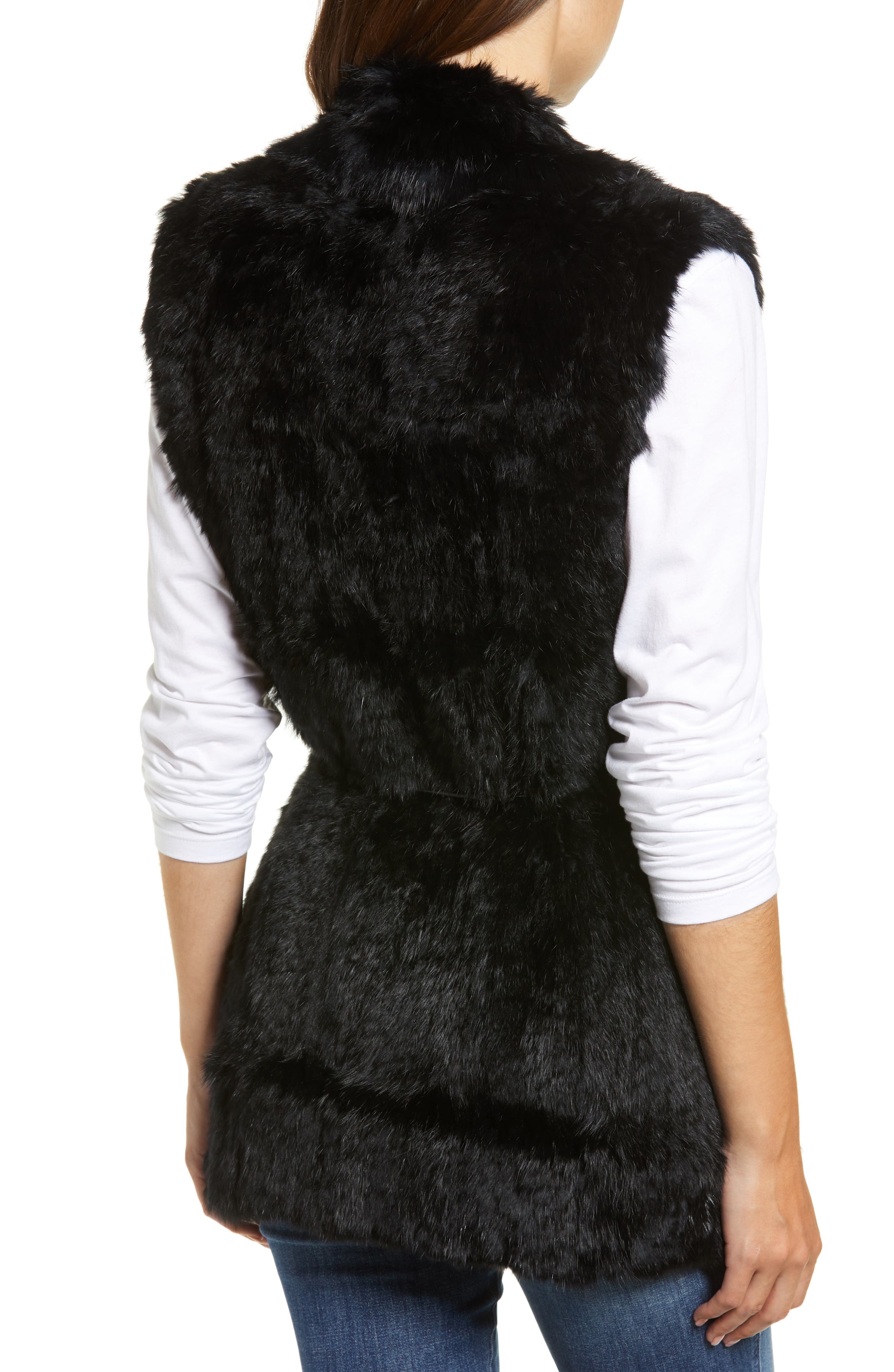 Love Token Longline Genuine Rabbit Fur Vest (Women) | Nordstromrack