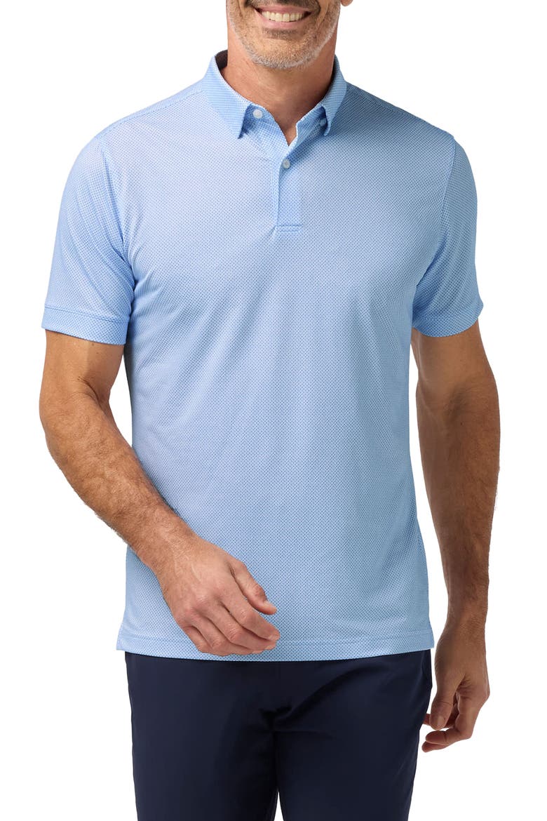 Skyline Blue Tight Diamond Haylard SS Polo, Main, color, SKYLINE BLUE TIGHT DIAMOND