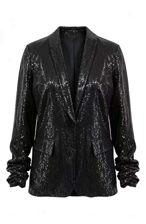 Sequined Open Front Blazer