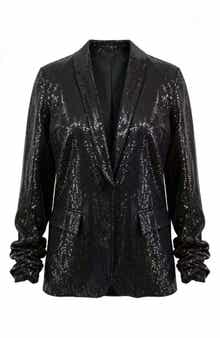 Sequined Open Front Blazer