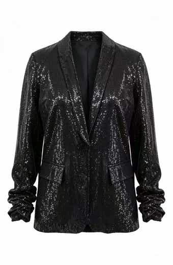 Sequined Open Front Blazer